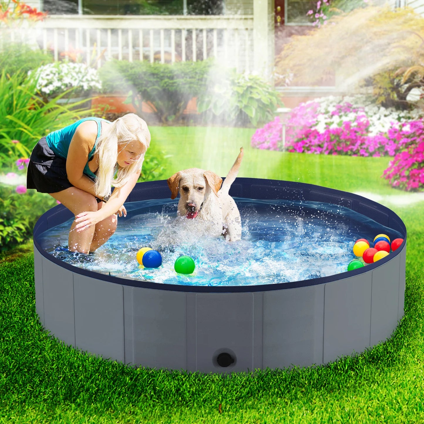 Portable foldable Dog Pool, Foldable Pet Swimming Tub, Hard Plastic Bath bath or pool