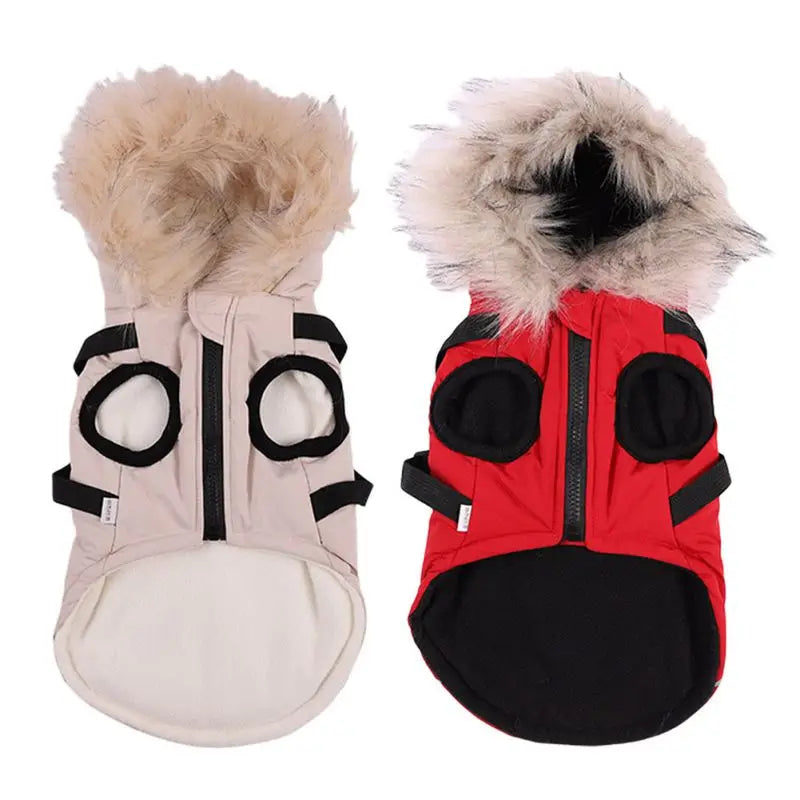 Winter Pet Dog Jacket With Harness War,  Waterproof Hooded Coat for Small Medium Dogs .