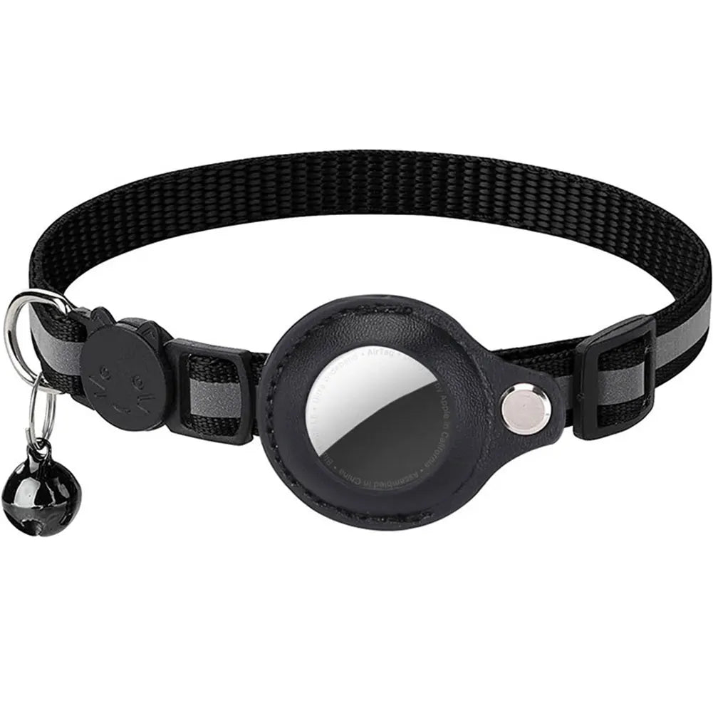 For Apple AirTag Pet Collar Reflective cat collar Safety Buckle GPS Tracker Holder .