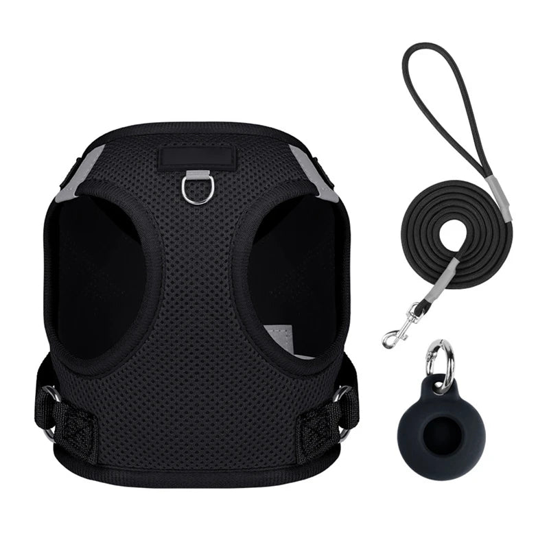 Pet Harness With Airtag Tracker And Leash Sets .