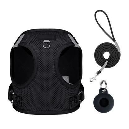 Pet Harness With Airtag Tracker And Leash Sets .