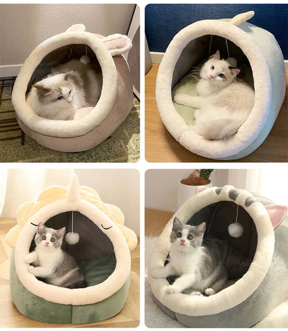 Deep Sleep Cat Bed | Foldable Washable Cat Cave Bed for Cats & Small Dogs