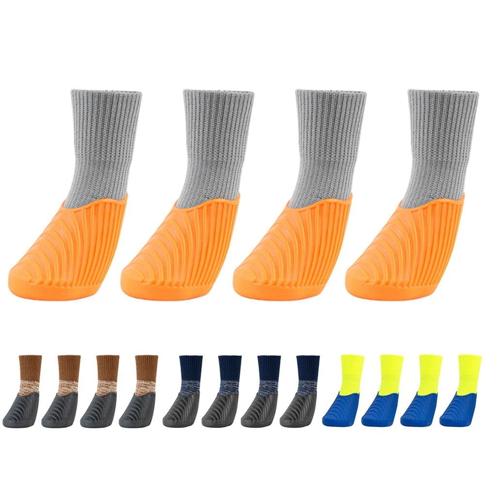4Pcs Outdoor Pet Dog Boots Paw Protector Comfortable Waterproof Shoes Anti-slip For Small Medium Large Dogs Cats