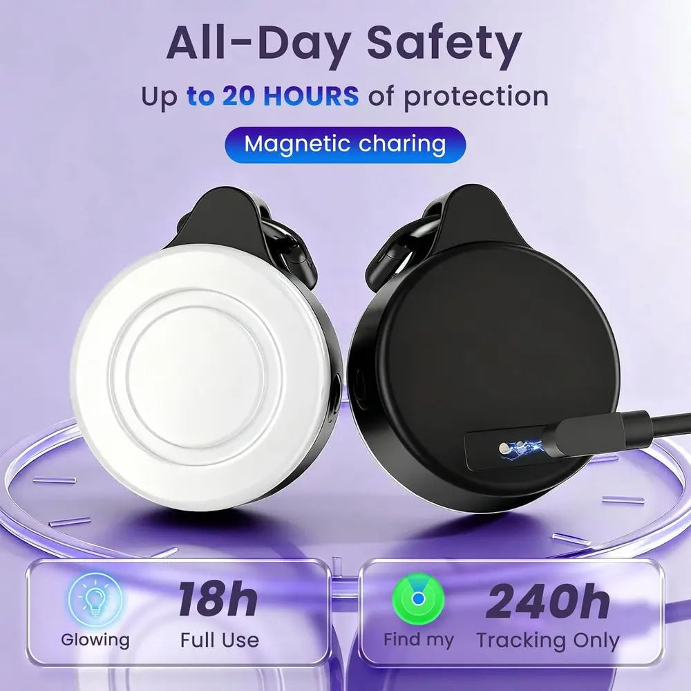 2-in-1 GPS Tracker & Dog Light - Smart Tracking Pet LED Light for iOS Only - Rechargeable,  Waterproof Dog Collar Light.