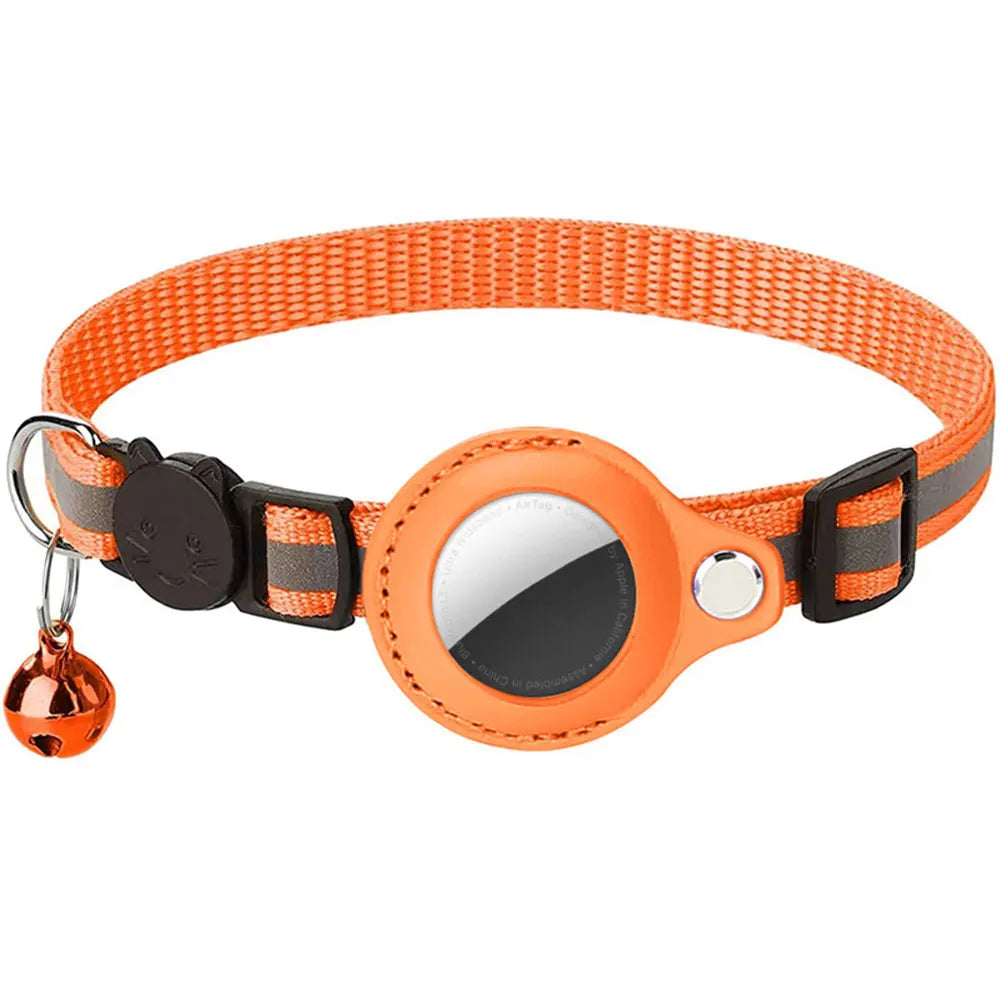 For Apple AirTag Pet Collar Reflective cat collar Safety Buckle GPS Tracker Holder .