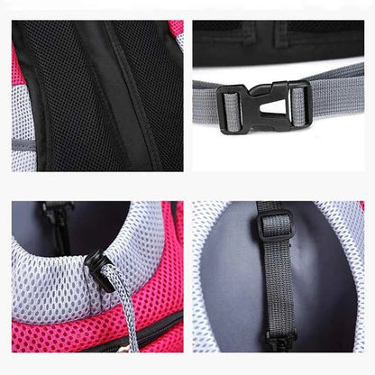 Double Shoulder Pet Carrier Backpack – Breathable Travel Dog Bag