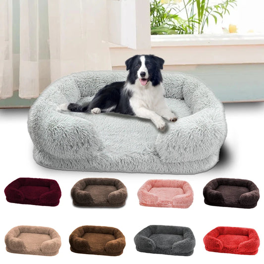Thickened orthopedic dog bed for large dogs - egg sponge, easy to remove and wash plush cover,