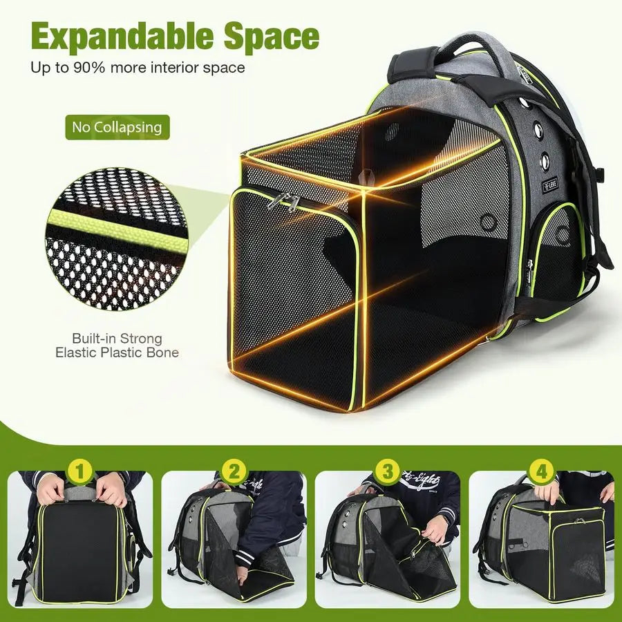 Cat Bubble Backpack Carrier Expandable Large Space Cat Backpack for Kitty and Small Dogs up to 18lbs,