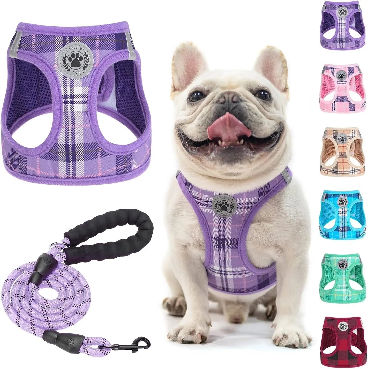Step-In No-Pull Dog Harness & Leash Set, Reflective
