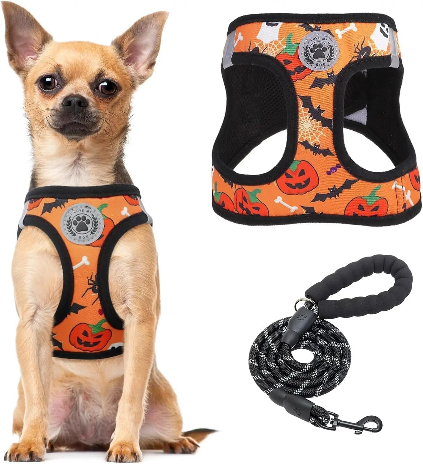 Step-In No-Pull Dog Harness & Leash Set, Reflective