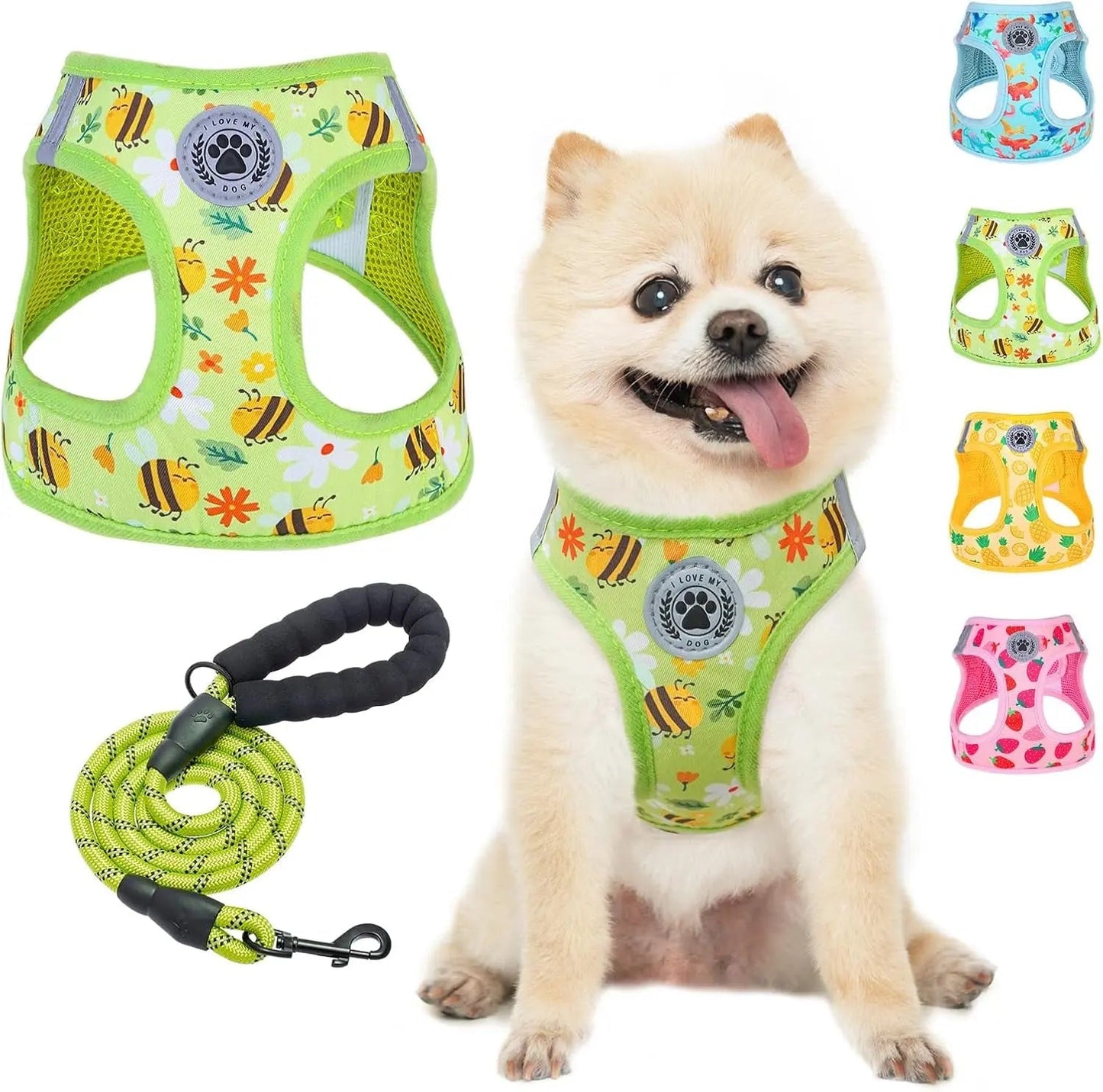 Step-In No-Pull Dog Harness & Leash Set, Reflective