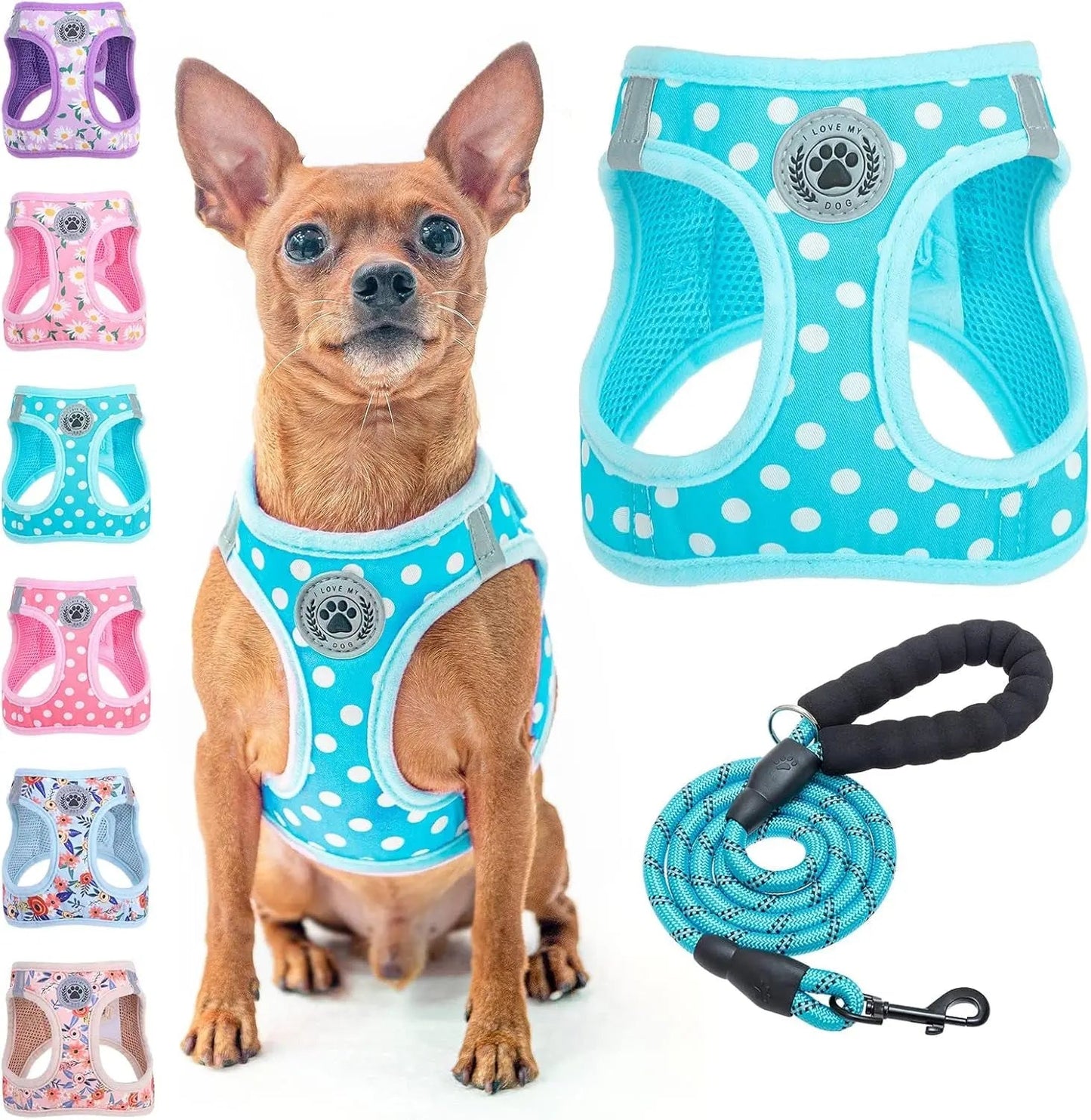 Step-In No-Pull Dog Harness & Leash Set, Reflective