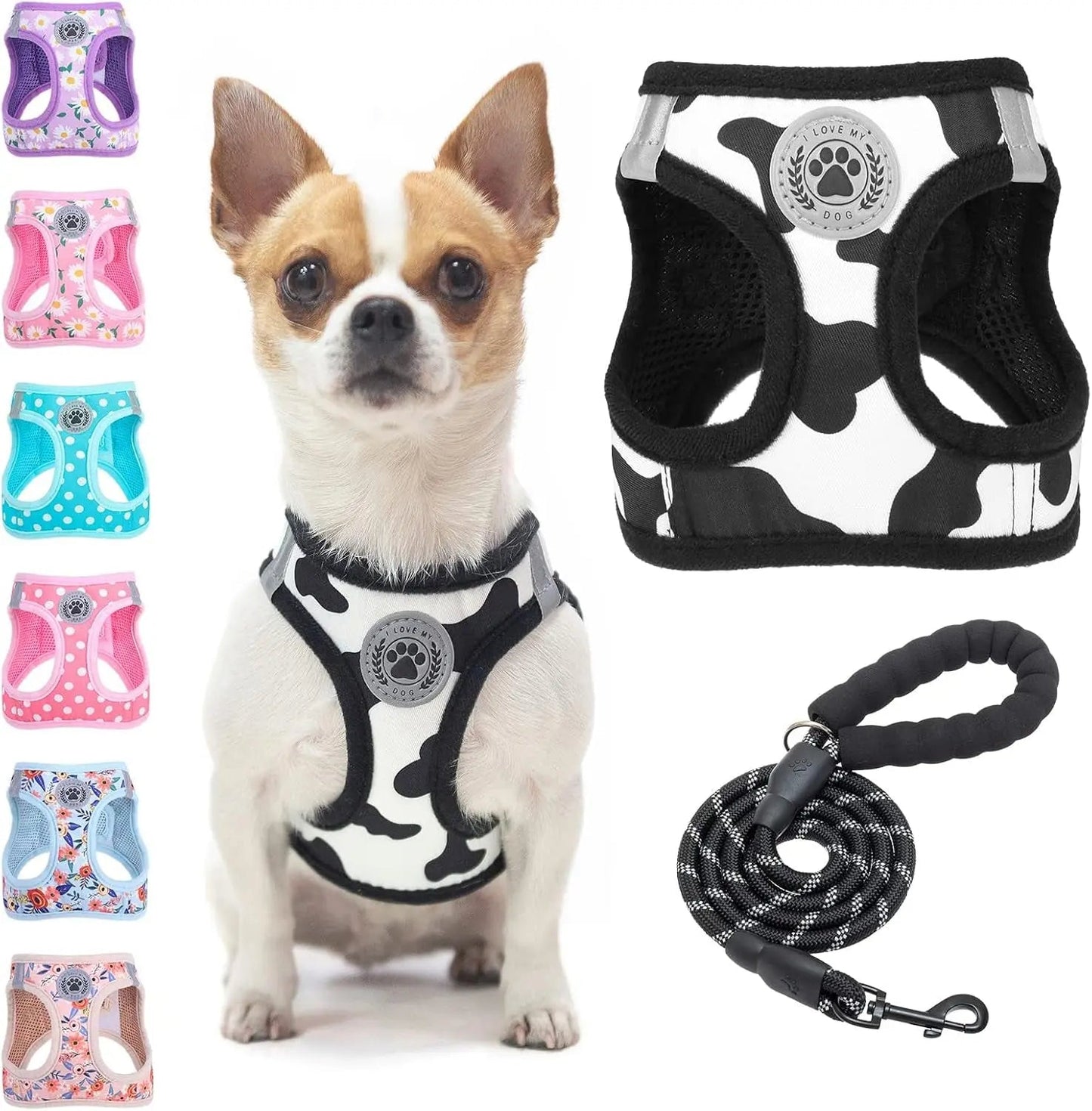 Step-In No-Pull Dog Harness & Leash Set, Reflective
