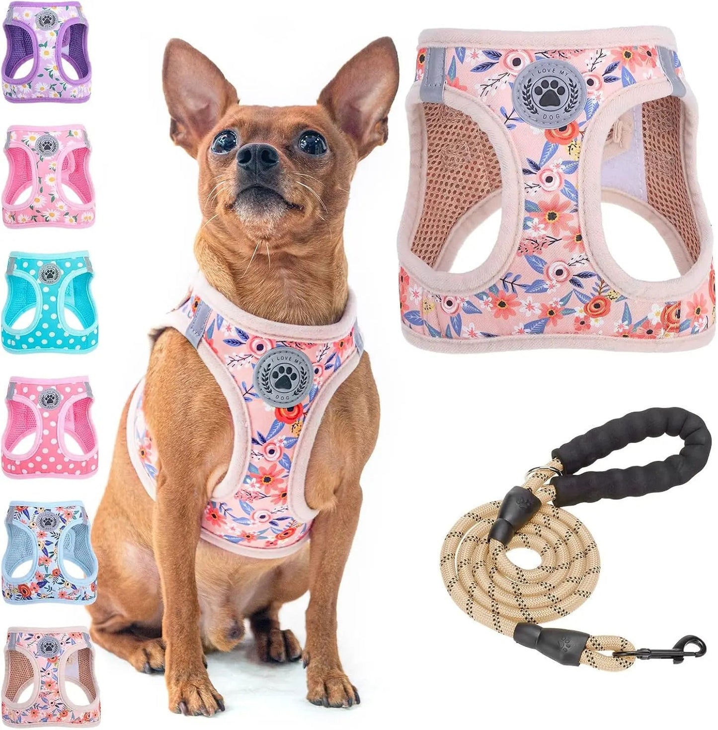 Step-In No-Pull Dog Harness & Leash Set, Reflective