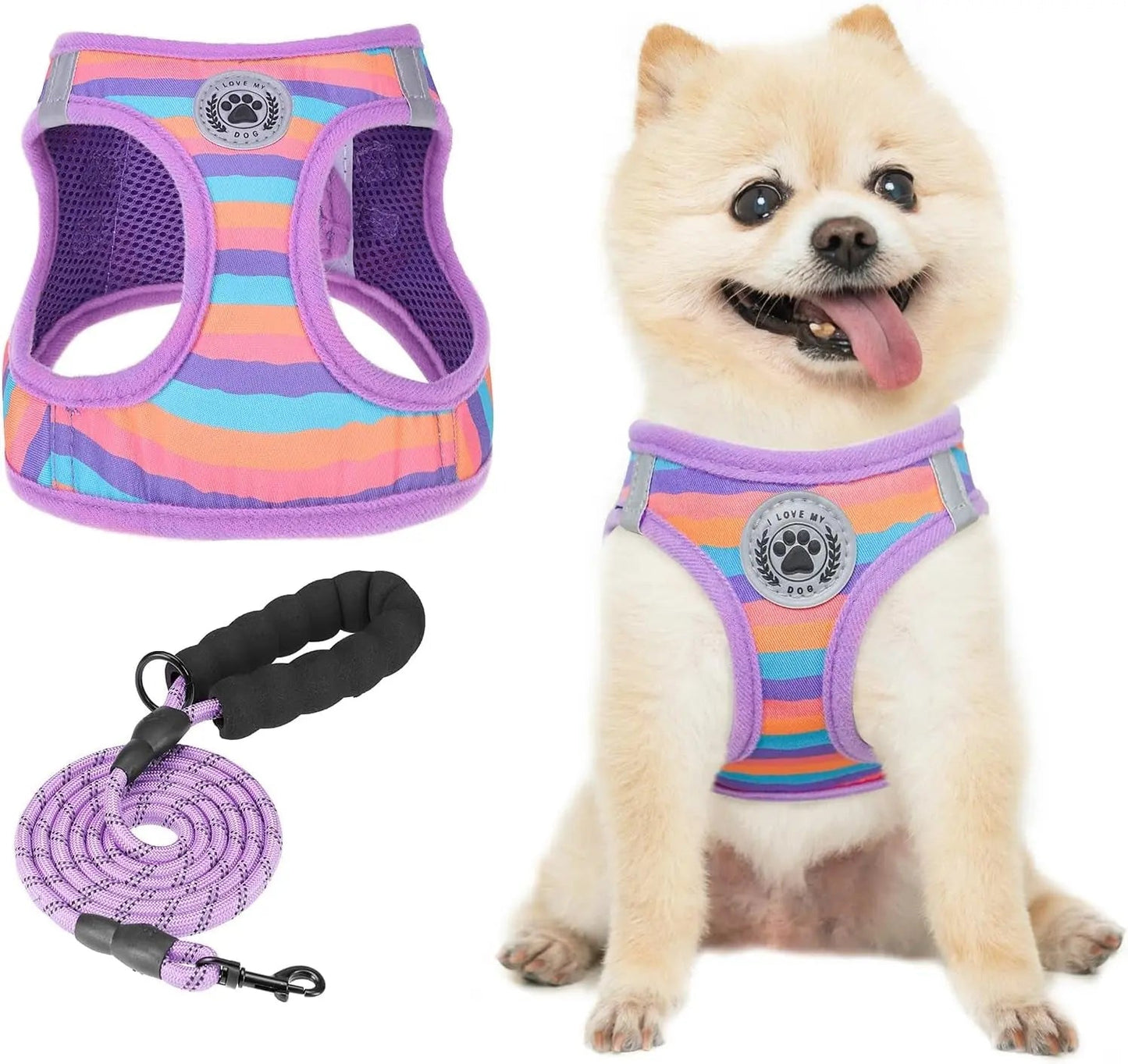 Step-In No-Pull Dog Harness & Leash Set, Reflective