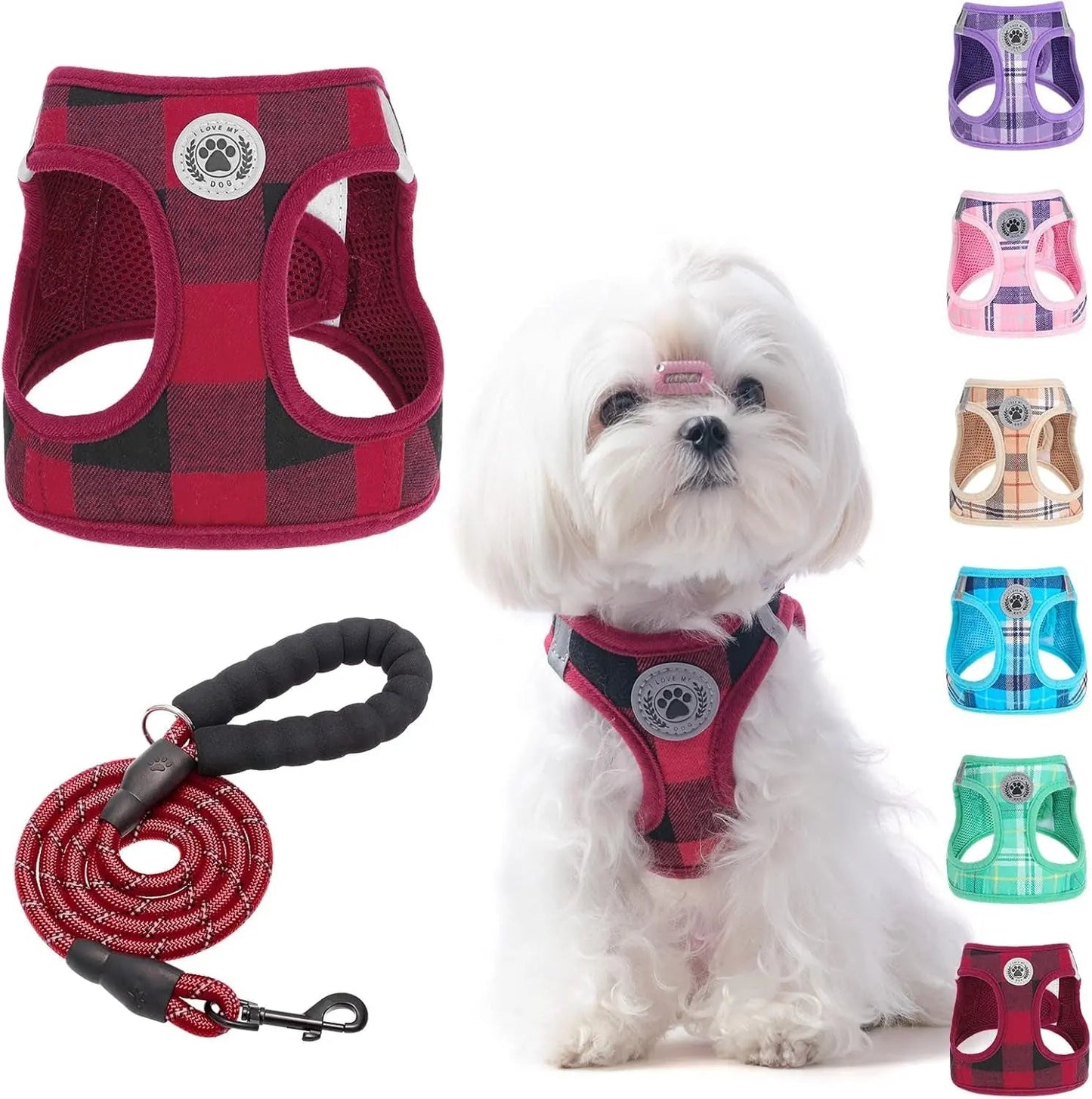 Step-In No-Pull Dog Harness & Leash Set, Reflective