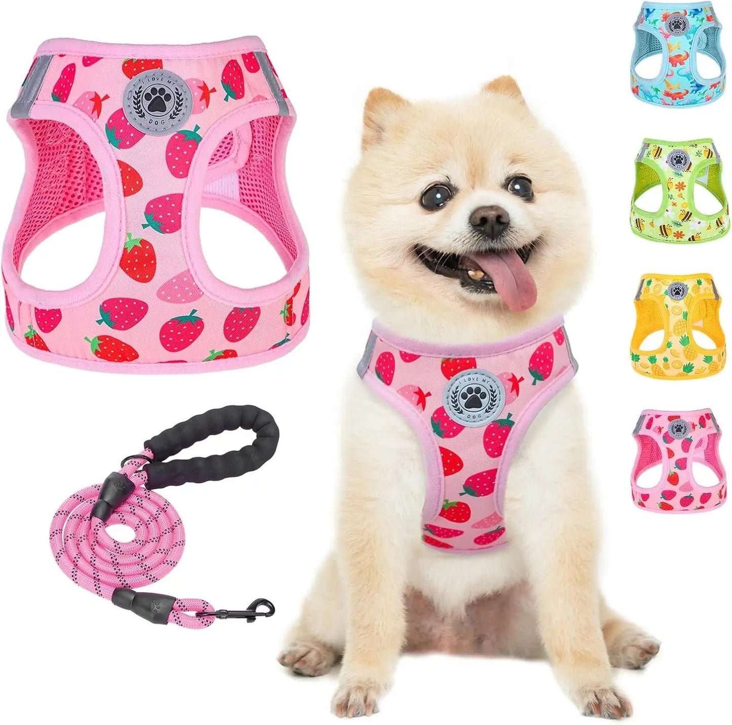 Step-In No-Pull Dog Harness & Leash Set, Reflective