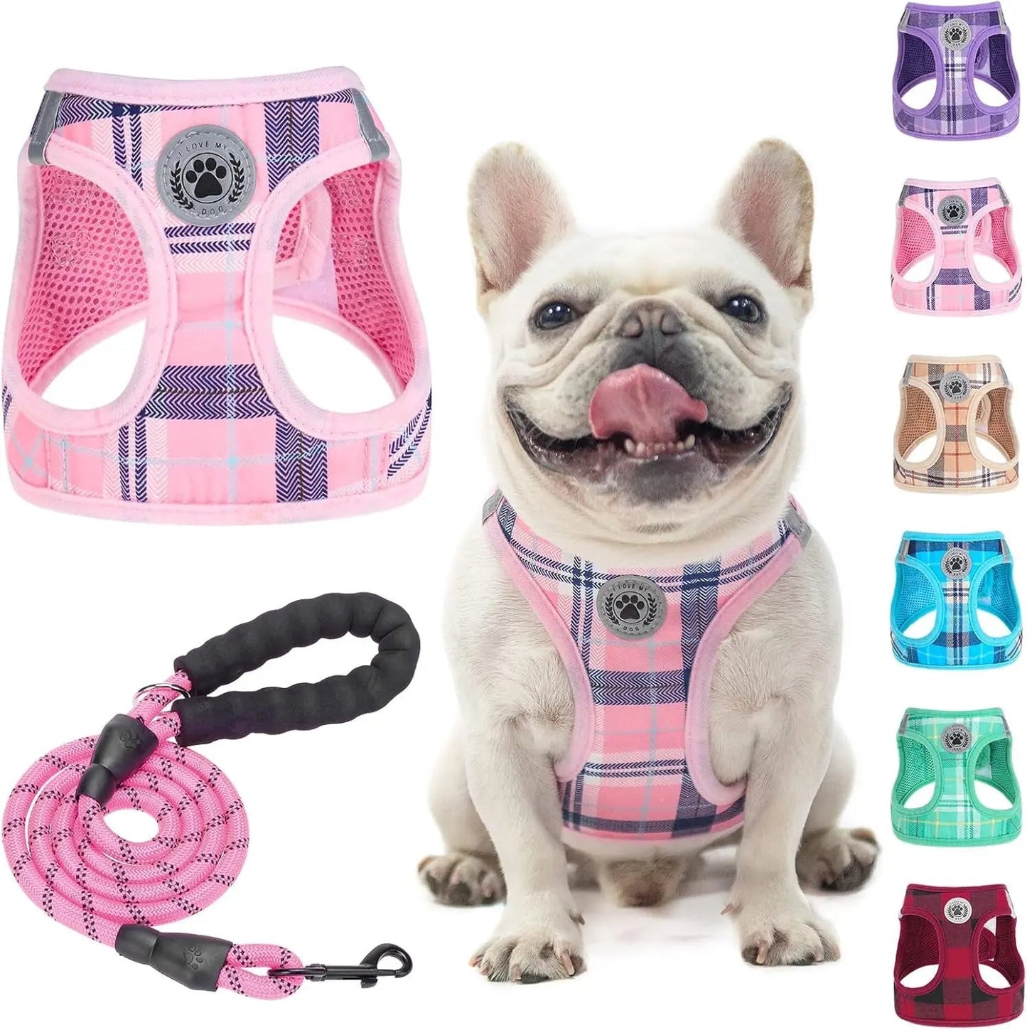 Step-In No-Pull Dog Harness & Leash Set, Reflective