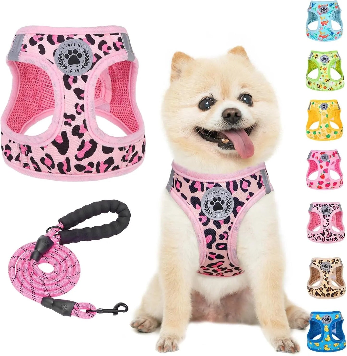 Step-In No-Pull Dog Harness & Leash Set, Reflective