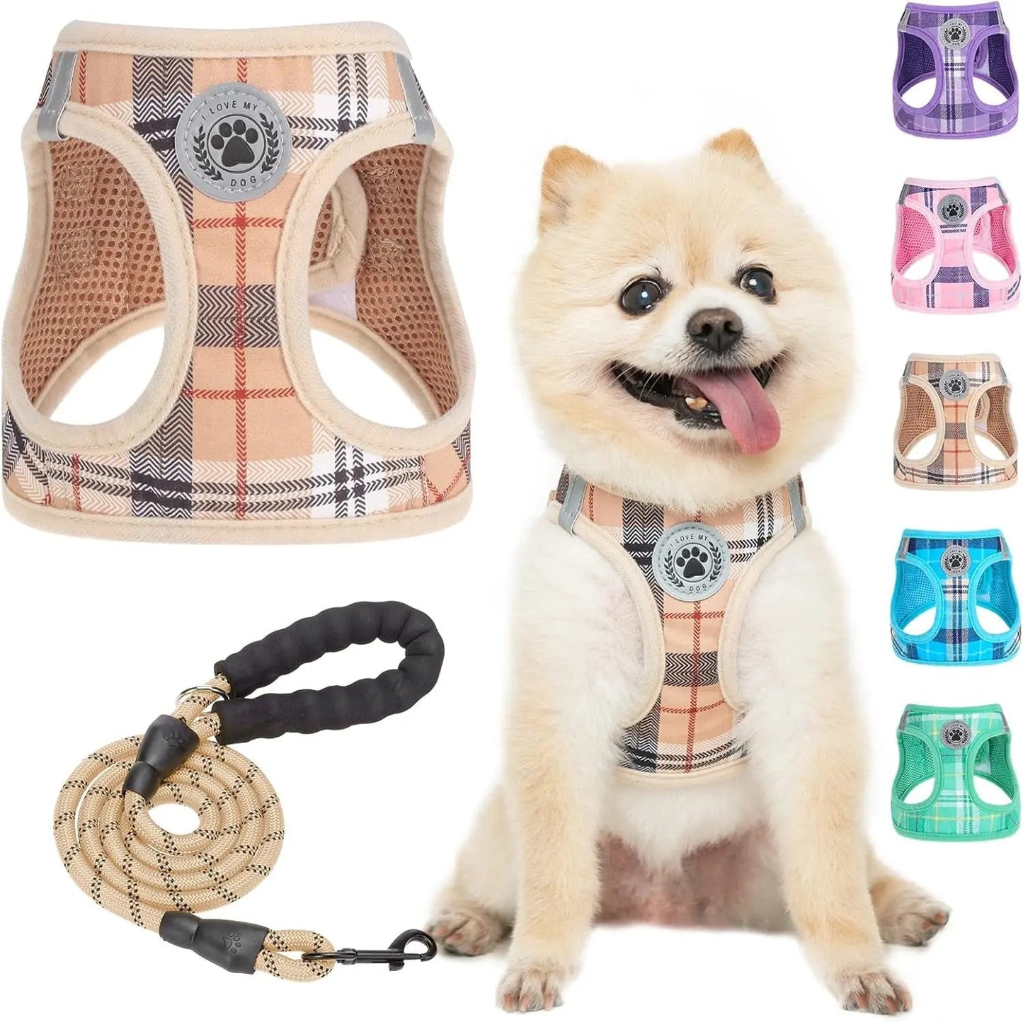 Step-In No-Pull Dog Harness & Leash Set, Reflective