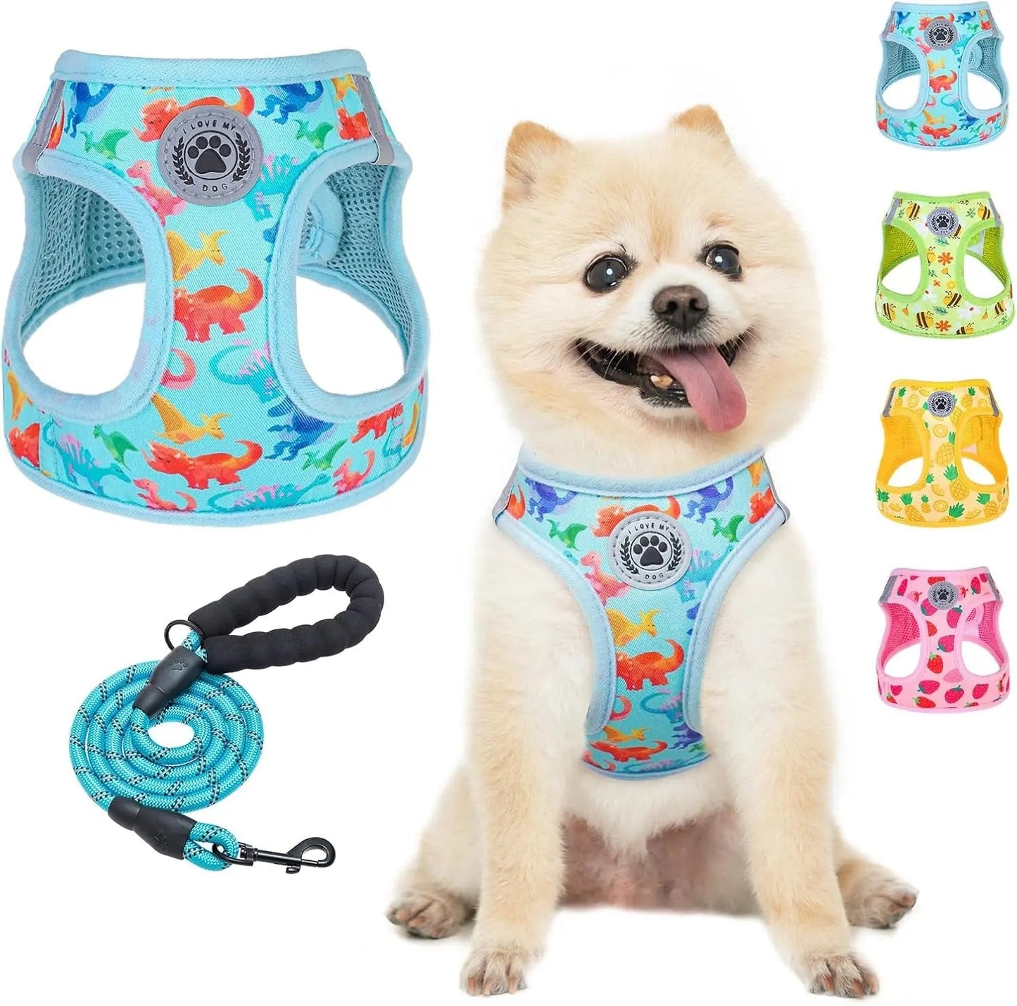 Step-In No-Pull Dog Harness & Leash Set, Reflective