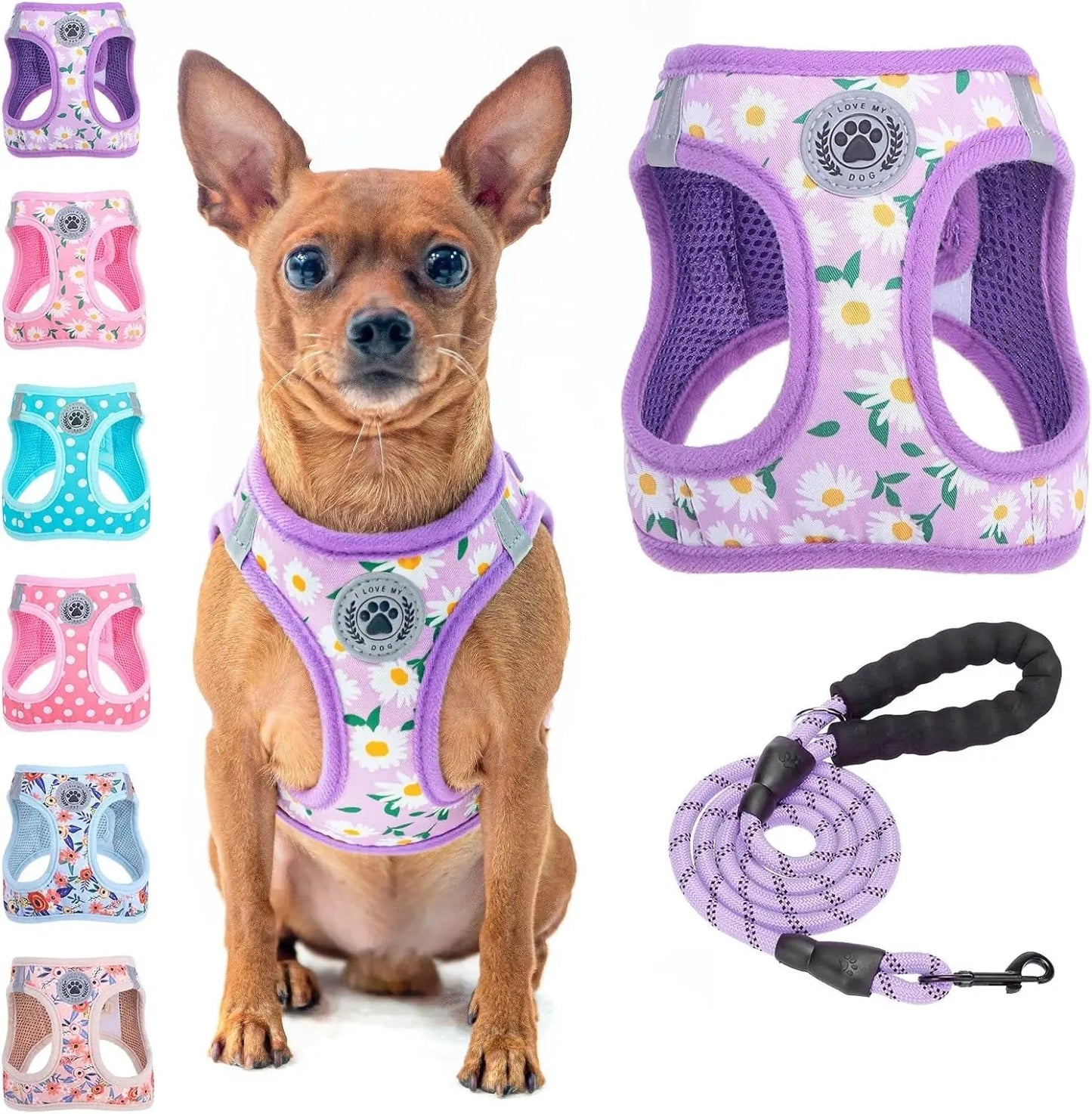 Step-In No-Pull Dog Harness & Leash Set, Reflective