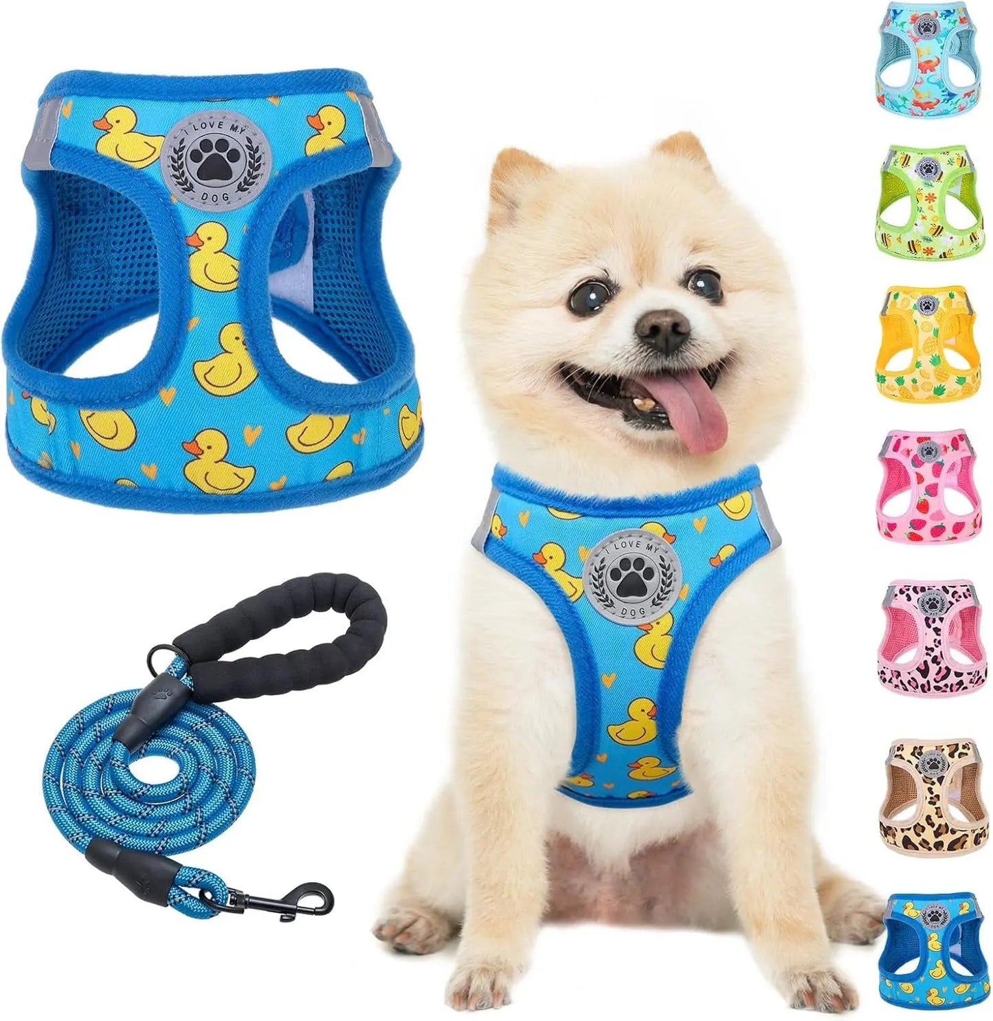 Step-In No-Pull Dog Harness & Leash Set, Reflective