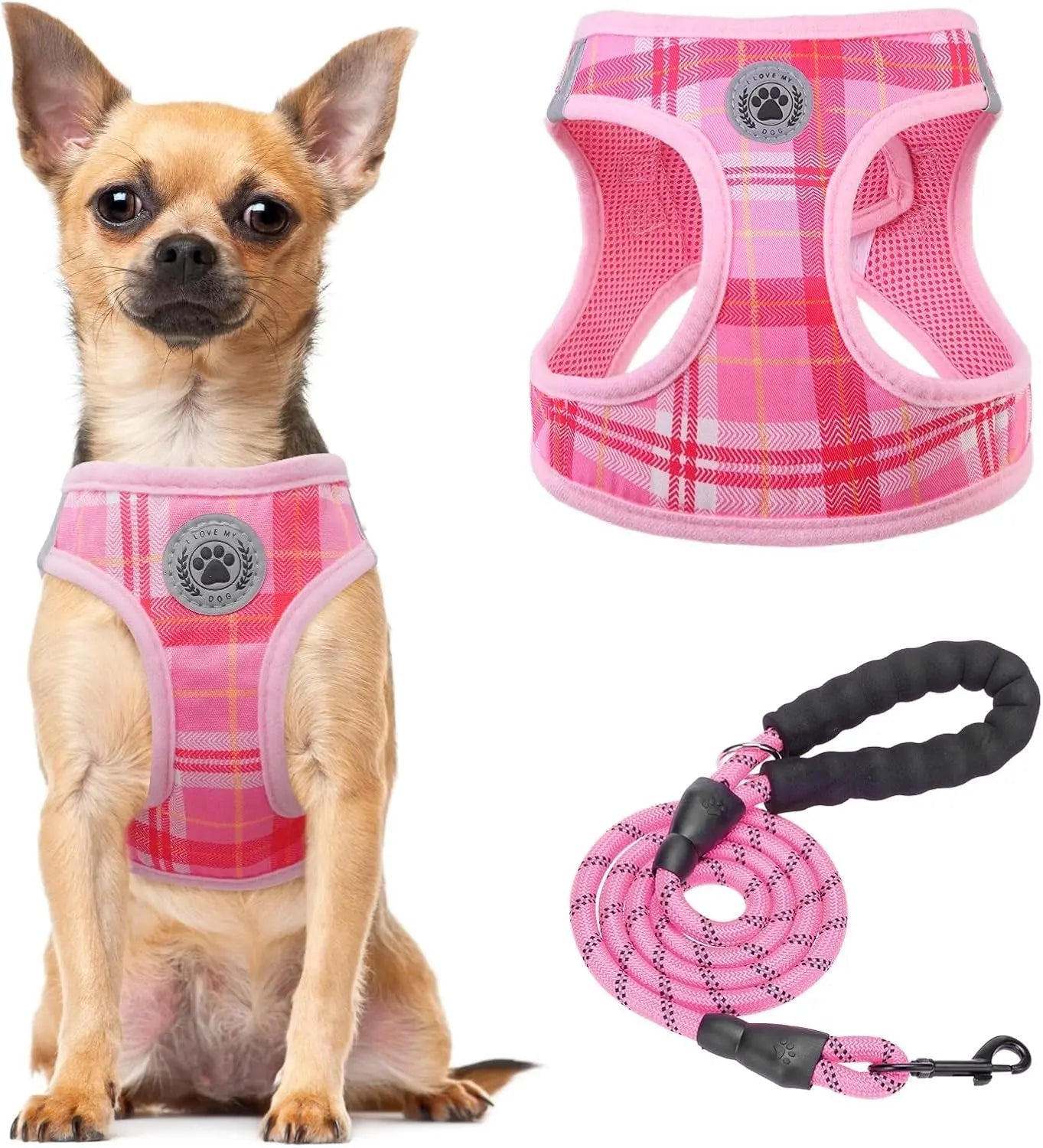 Step-In No-Pull Dog Harness & Leash Set, Reflective