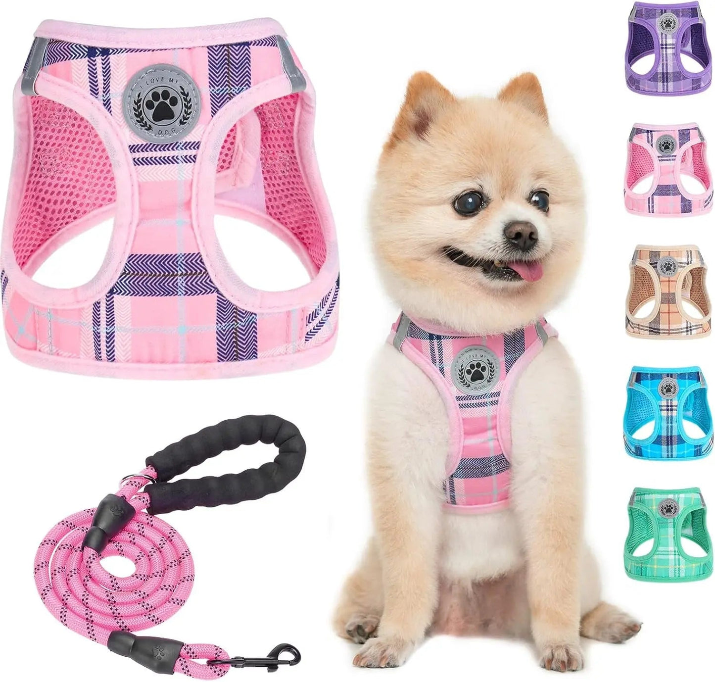 Step-In No-Pull Dog Harness & Leash Set, Reflective