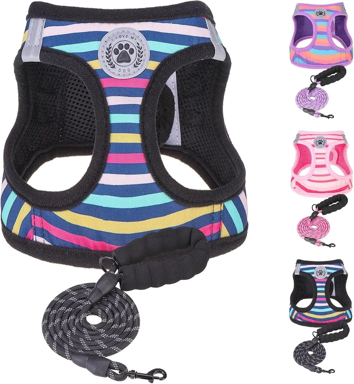 Step-In No-Pull Dog Harness & Leash Set, Reflective