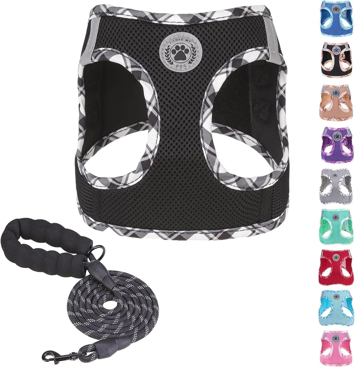 Step-In No-Pull Dog Harness & Leash Set, Reflective