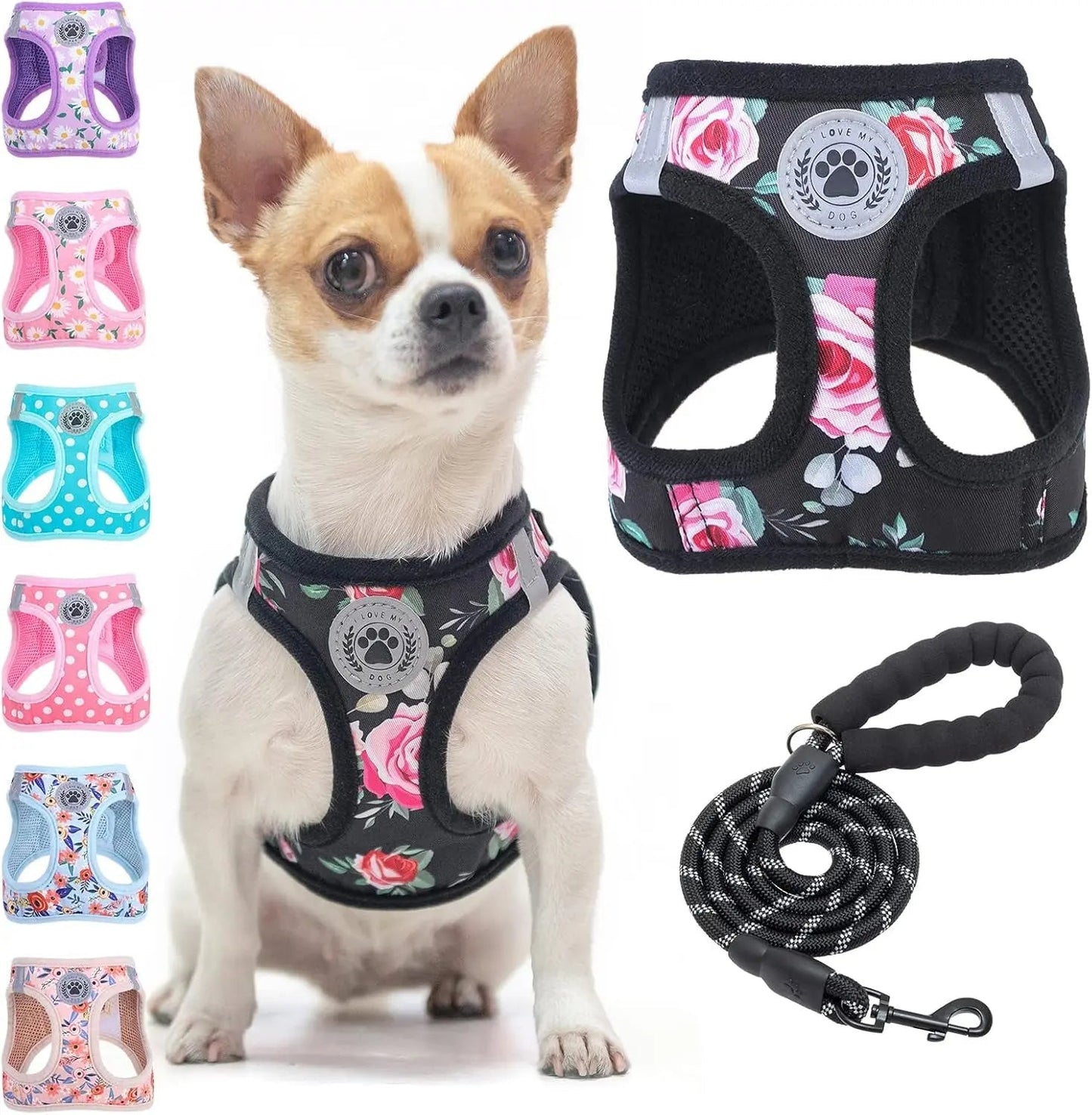 Step-In No-Pull Dog Harness & Leash Set, Reflective
