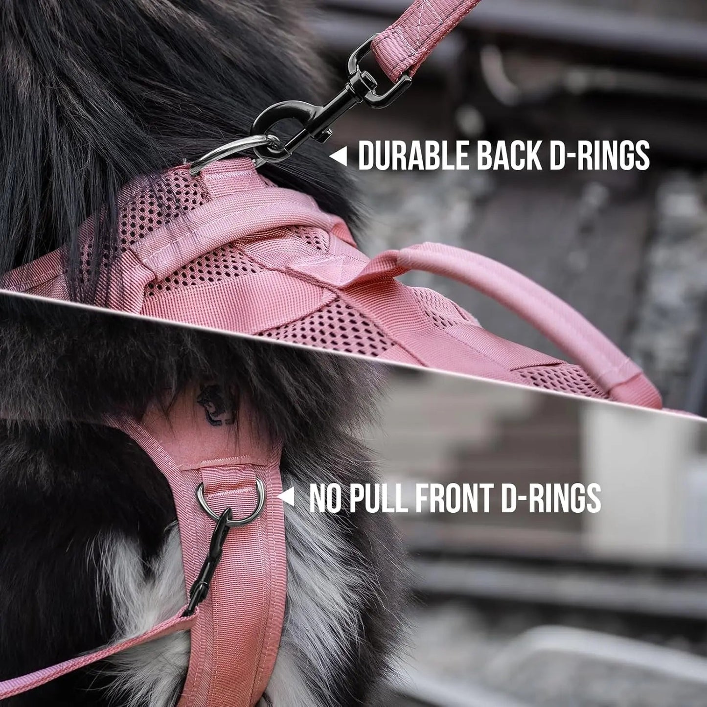 Tactical No-Pull Dog Harness – Mesh MOLLE Vest with Dual Handles