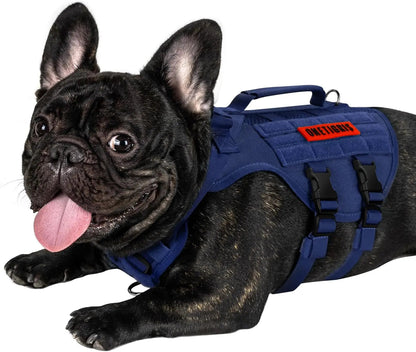 Tactical No-Pull Dog Harness – Mesh MOLLE Vest with Dual Handles