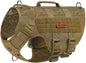Tactical No-Pull Dog Harness – Mesh MOLLE Vest with Dual Handles