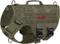 Tactical No-Pull Dog Harness – Mesh MOLLE Vest with Dual Handles