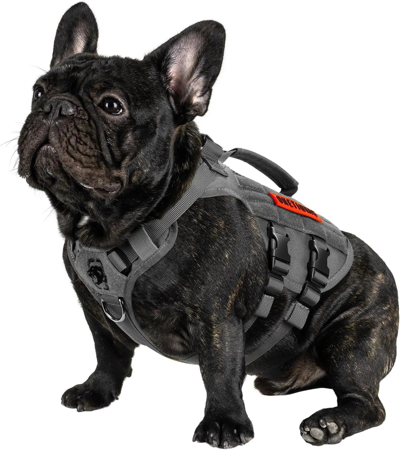 Tactical No-Pull Dog Harness – Mesh MOLLE Vest with Dual Handles
