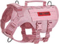 Tactical No-Pull Dog Harness – Mesh MOLLE Vest with Dual Handles