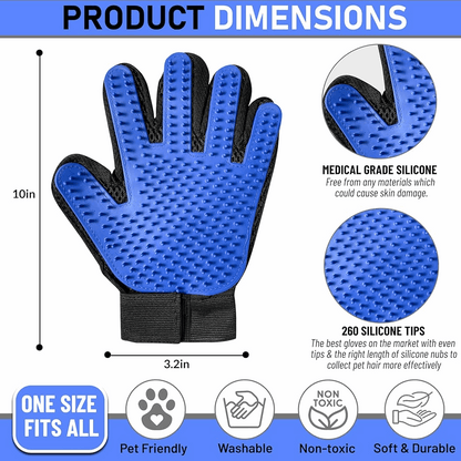 Silicone Pet Grooming Gloves – Deshedding & Massage