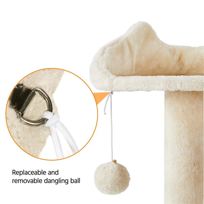 Ultimate 70" Double Condo Cat Tree with Scratching Posts - Creamy Comfort for Your Feline Friends!