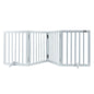 Free Standing Dog Gate, 24" H x 80.3" W Freestanding Pet Gate, 4 Panels Foldable Dog Gate for Wide and Narrow Passageways, Expandable Dog Barrier with Silent Foot Support for Indoor, White
