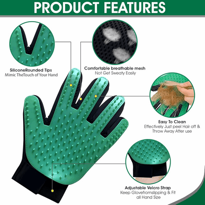 Silicone Pet Grooming Gloves – Deshedding & Massage