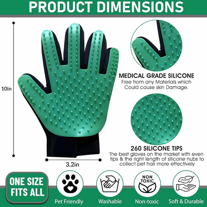 Silicone Pet Grooming Gloves – Deshedding & Massage