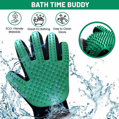 Silicone Pet Grooming Gloves – Deshedding & Massage