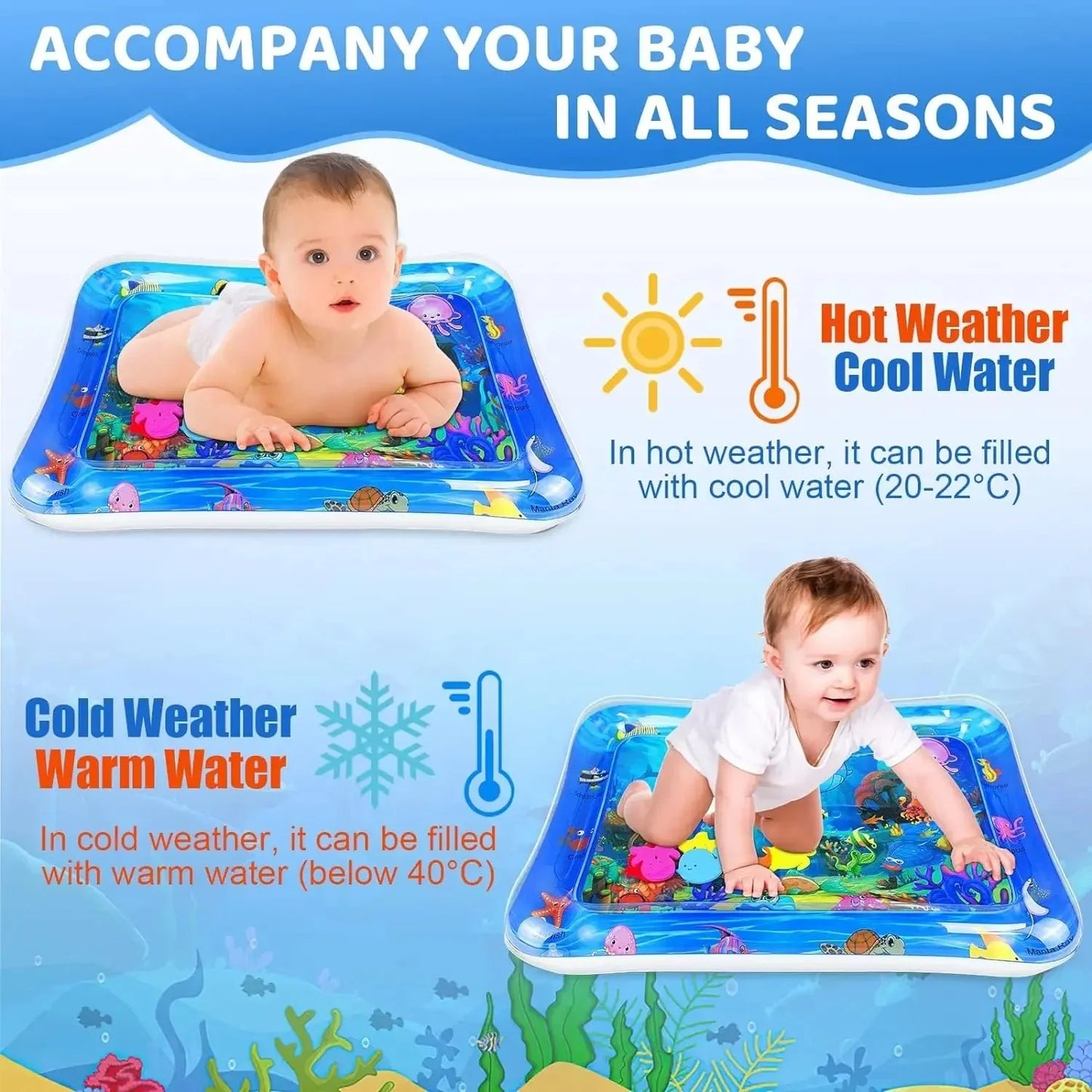 Inflatable Water Sensory Play Mat | Ocean Themed Pet Activity Mat