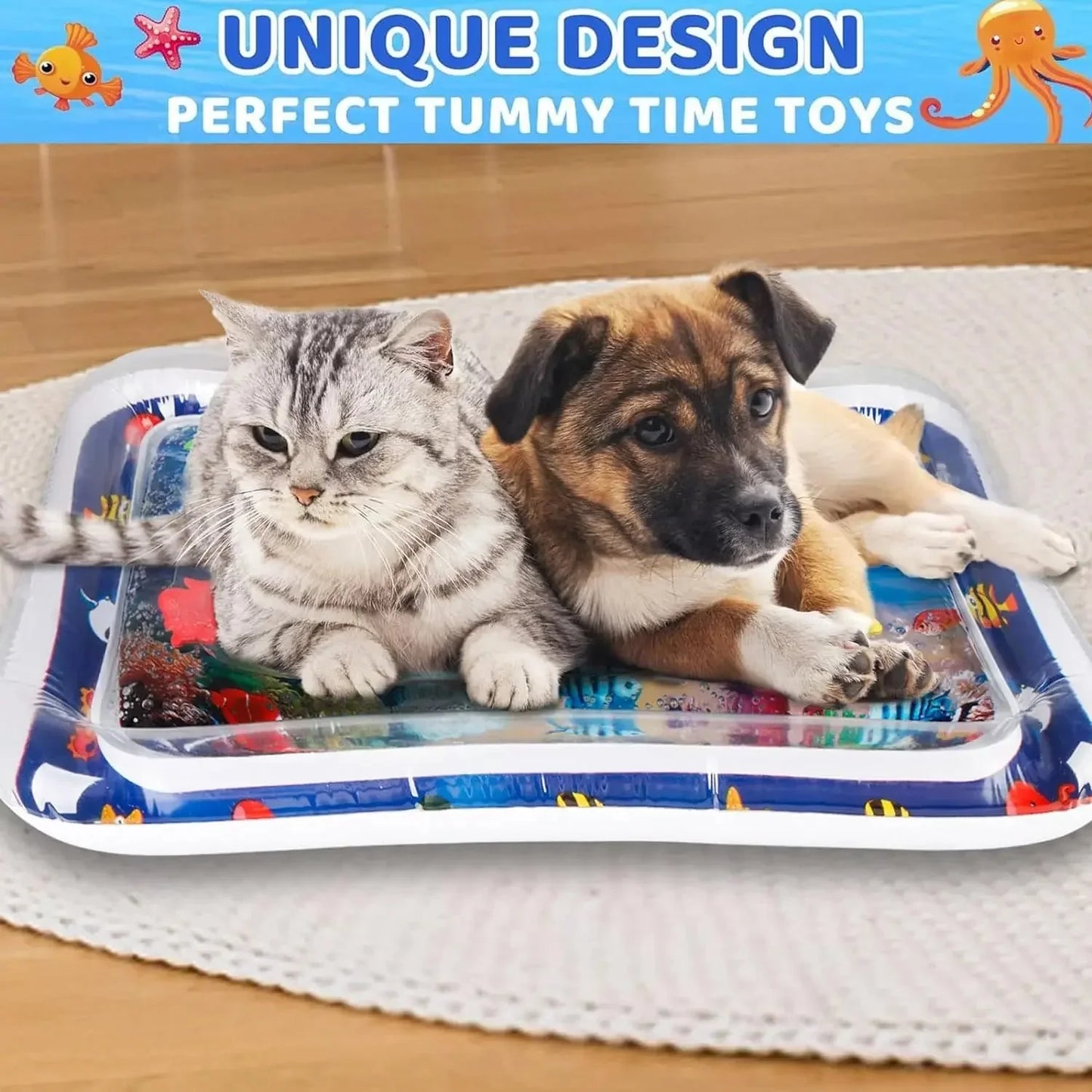 Inflatable Water Sensory Play Mat | Ocean Themed Pet Activity Mat
