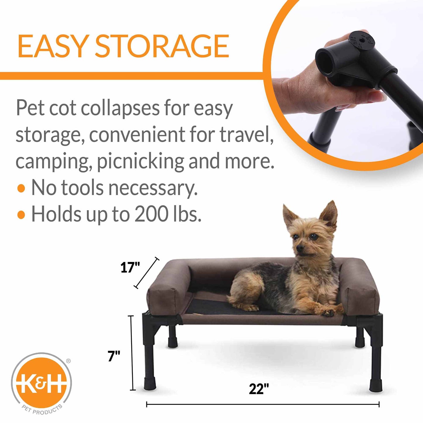 K&H Pet Products Original Bolster Pet Cot Elevated Pet Bed