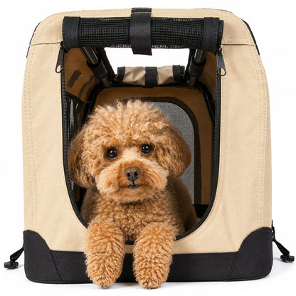 Pet Life ® '360° Vista View' Zippered Soft Folding Collapsible Durable Metal Framed Pet Dog Crate House Carrier