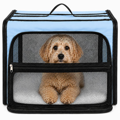 Pet Life ® 'Capacious' Dual-Sided Expandable Spacious Wire Folding Collapsible Lightweight Pet Dog Crate Carrier House
