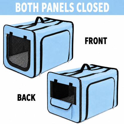 Pet Life ® 'Capacious' Dual-Sided Expandable Spacious Wire Folding Collapsible Lightweight Pet Dog Crate Carrier House